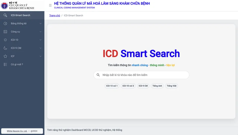 BỘ CÔNG CỤ CHO MÃ HOÁ LÂM SÀNG KHÁM CHỮA BỆNH